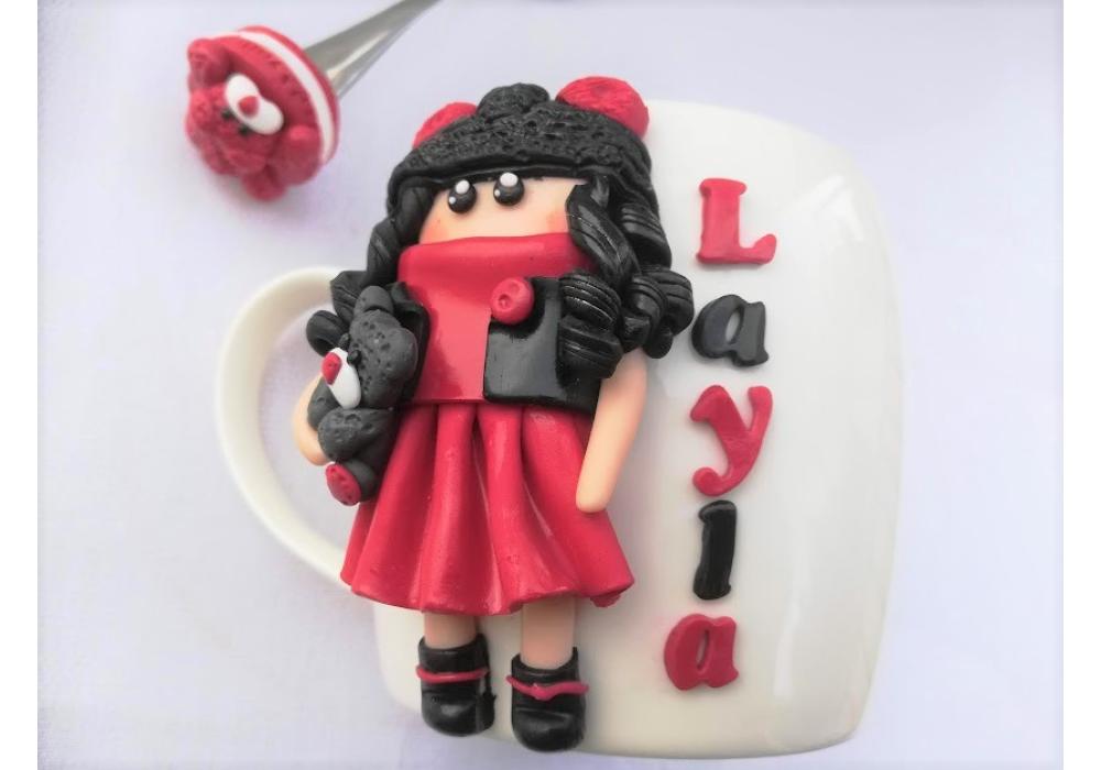 Tea or coffee Mug by adding a cartoon character |Perfect and unique for gifting|Red & Black